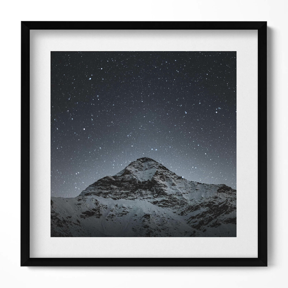 Keretezett falikép Csillagos égbolt és hegycsúcs