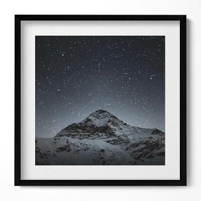 Keretezett falikép Csillagos égbolt és hegycsúcs