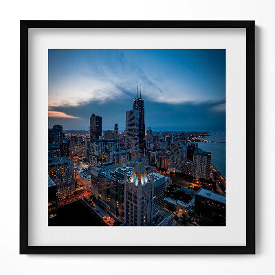 Keretezett falikép Városi táj éjszakai fények