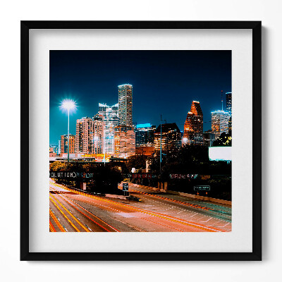 Keretezett falikép Modern városi táj éjszaka