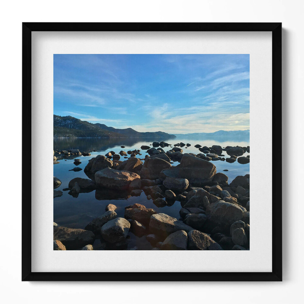 Keretezett falikép Tóparti sziklák és vízf surface