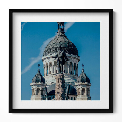 Keretezett falikép Felső templomkupola kék éggel