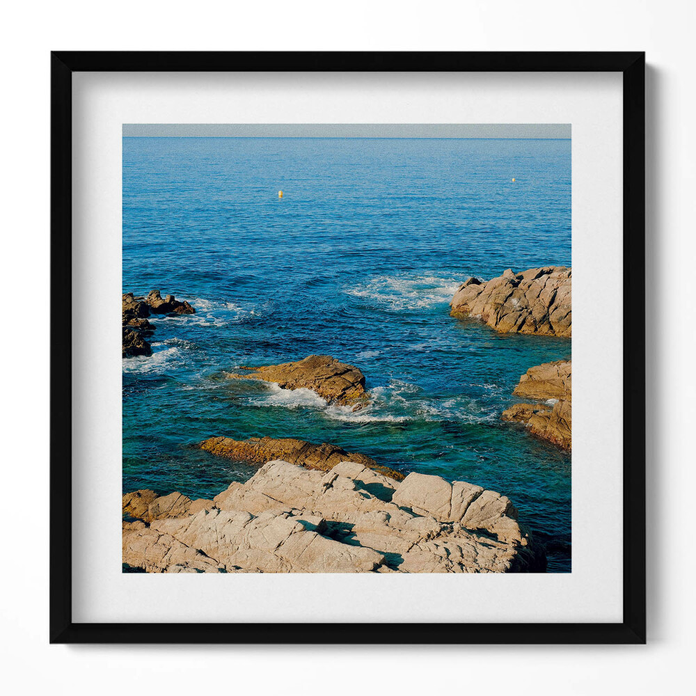 Keretezett falikép Tengerparti sziklák és víz