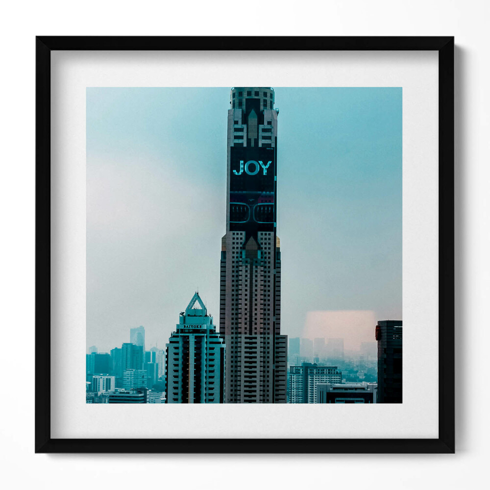 Keretezett falikép Modern felhőkarcoló városi táj