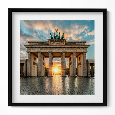 Keretezett falikép Brandenburgi kapu naplementében