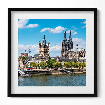 Keretezett falikép Két templom a folyóparton