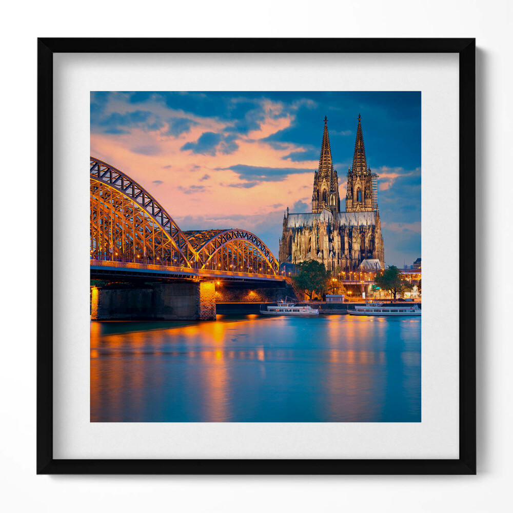 Keretezett falikép Kölni dóm és híd