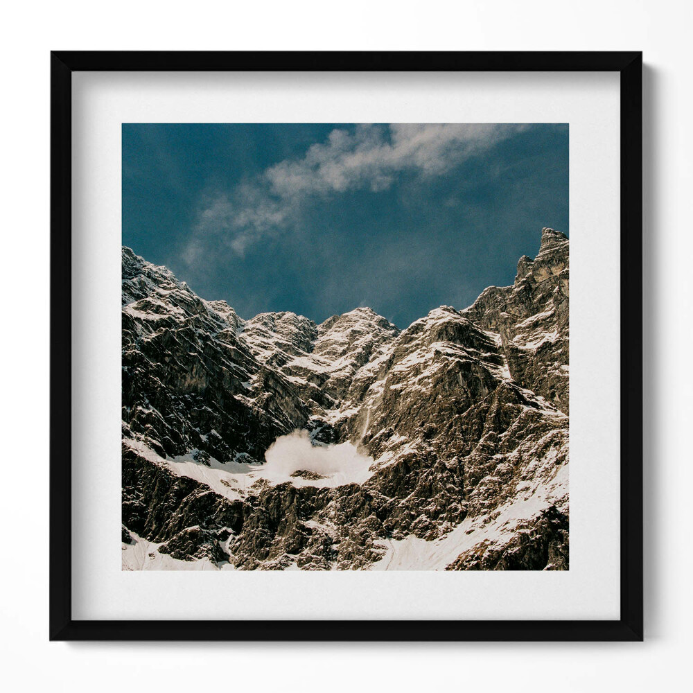 Keretezett falikép Havas hegycsúcsok kék ég