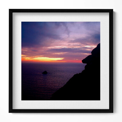 Keretezett falikép Naplemente a tenger felett