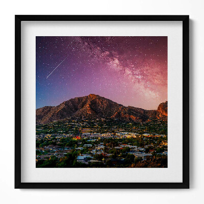 Keretezett falikép Csillagos égbolt és hegy