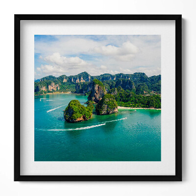 Keretezett falikép Tengerparti szigetek és hegyek