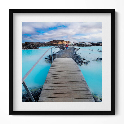 Keretezett falikép Kék víz híd táj