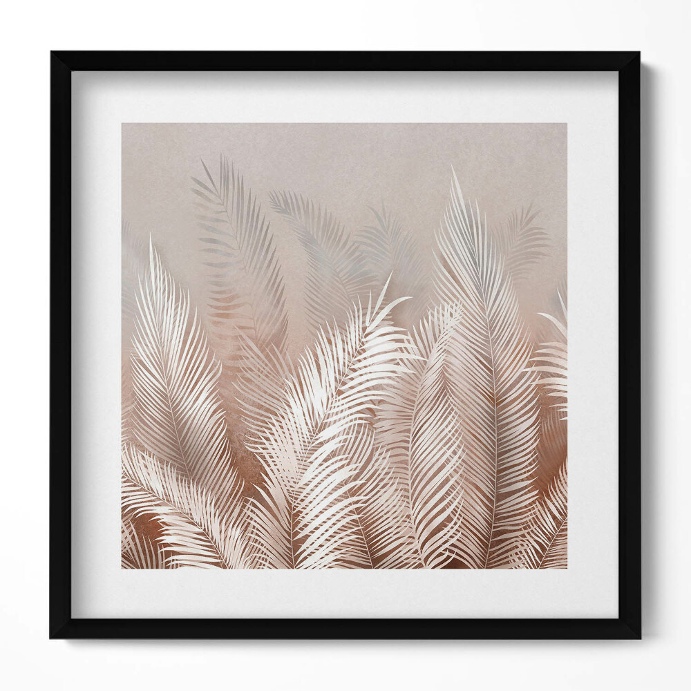 Keretezett falikép Zöld növények levélminták