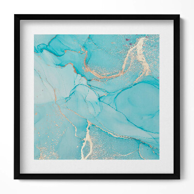 Keretezett falikép Absztrakt kék és arany mintázat