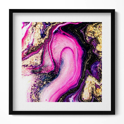 Keretezett falikép Absztrakt lila és arany színek