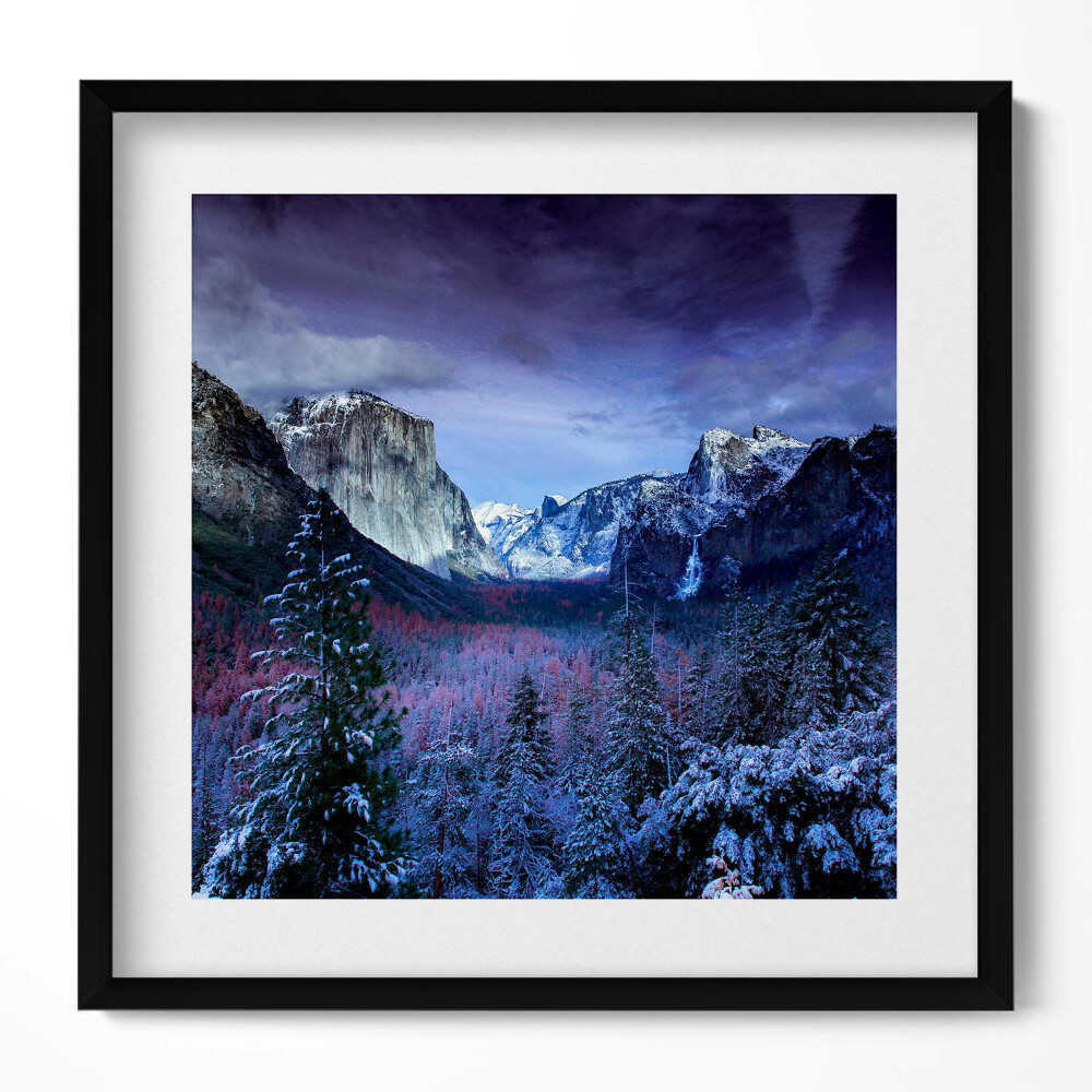 Keretezett falikép Téli hegyvidéki táj