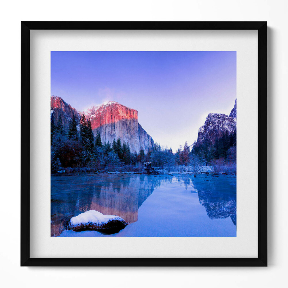 Keretezett falikép Hegyek tó naplemente