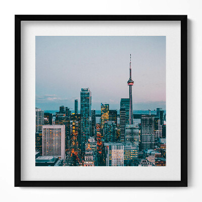 Keretezett falikép Modern városkép éjszaka