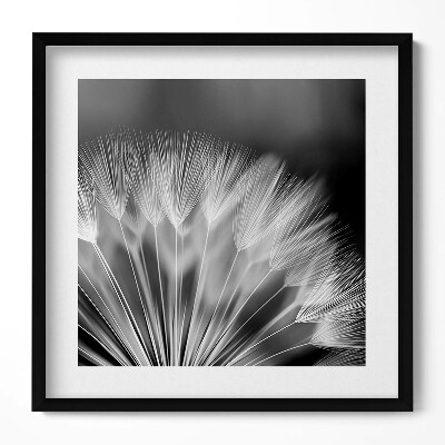 Keretezett falikép Pálmalevél részlete fekete-fehér