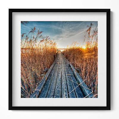Keretezett falikép Híd a nádas mellett