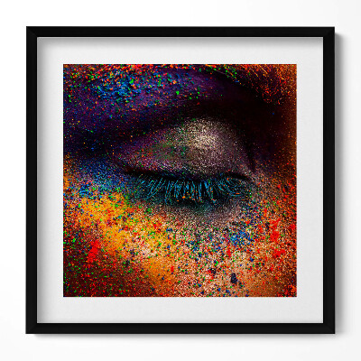 Keretezett falikép Színes csillogó szemhéj