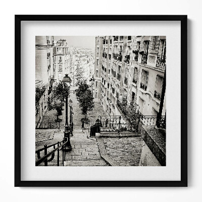 Keretezett falikép Lépcsős utca városképpel