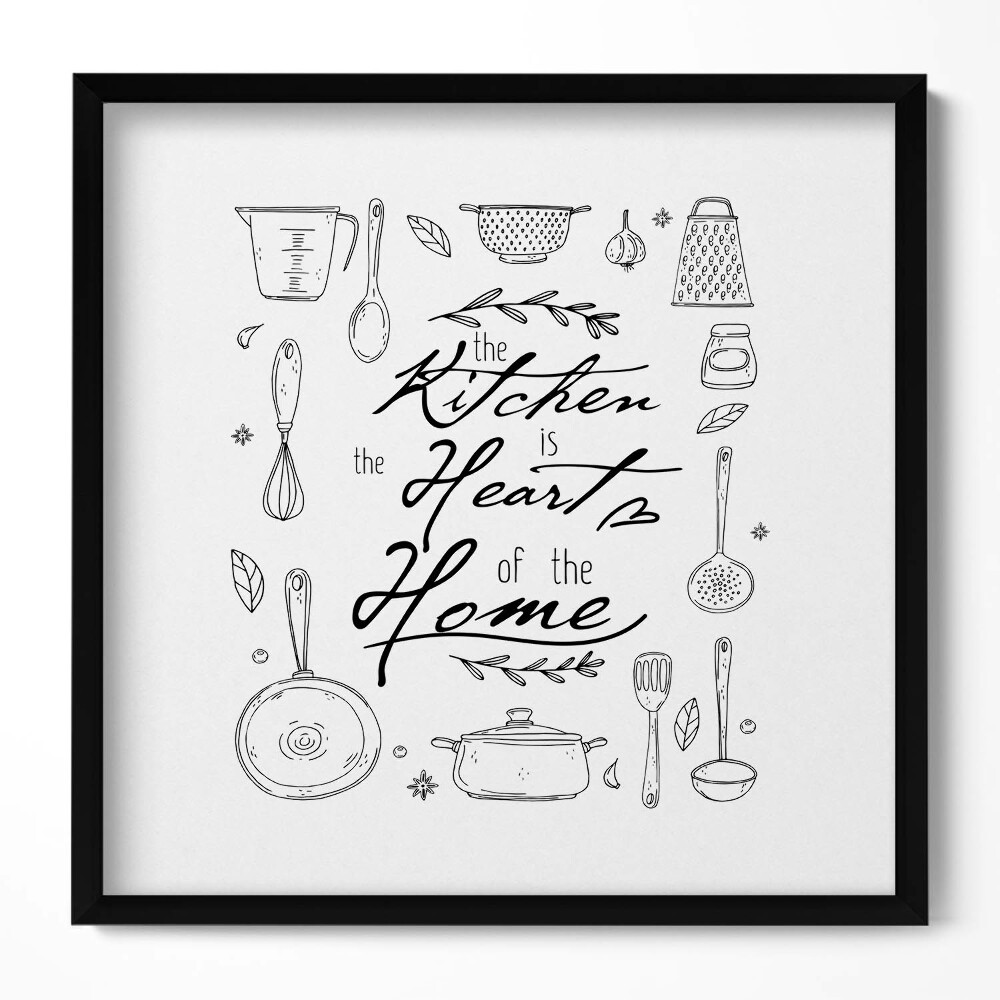 Keretezett falikép Konyhai eszközök és idézet