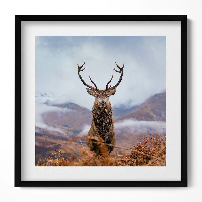Keretezett falikép Szarvas a hegyekben