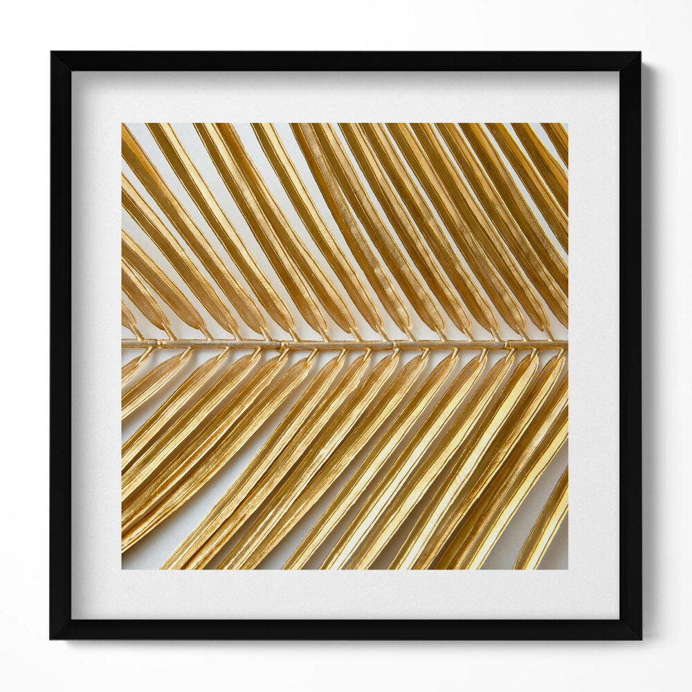 Keretezett falikép Arany színű pálmalevél mintázat