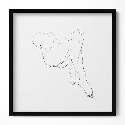 Keretezett falikép Absztrakt női alak vonalai