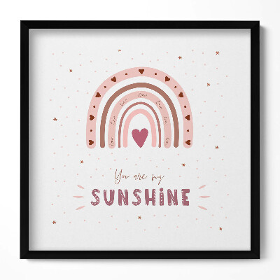 Keretezett falikép Szivárvány és szív motívum