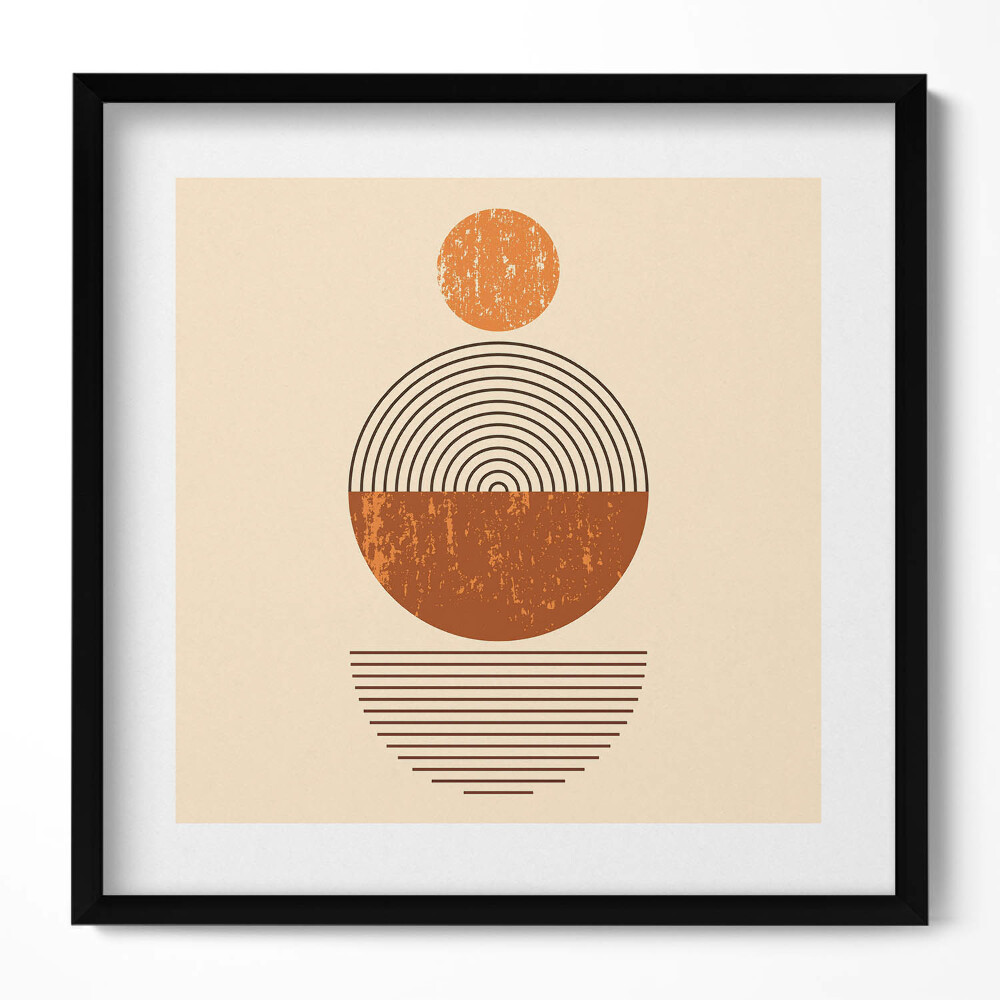 Keretezett falikép Geometriai formák és vonalak