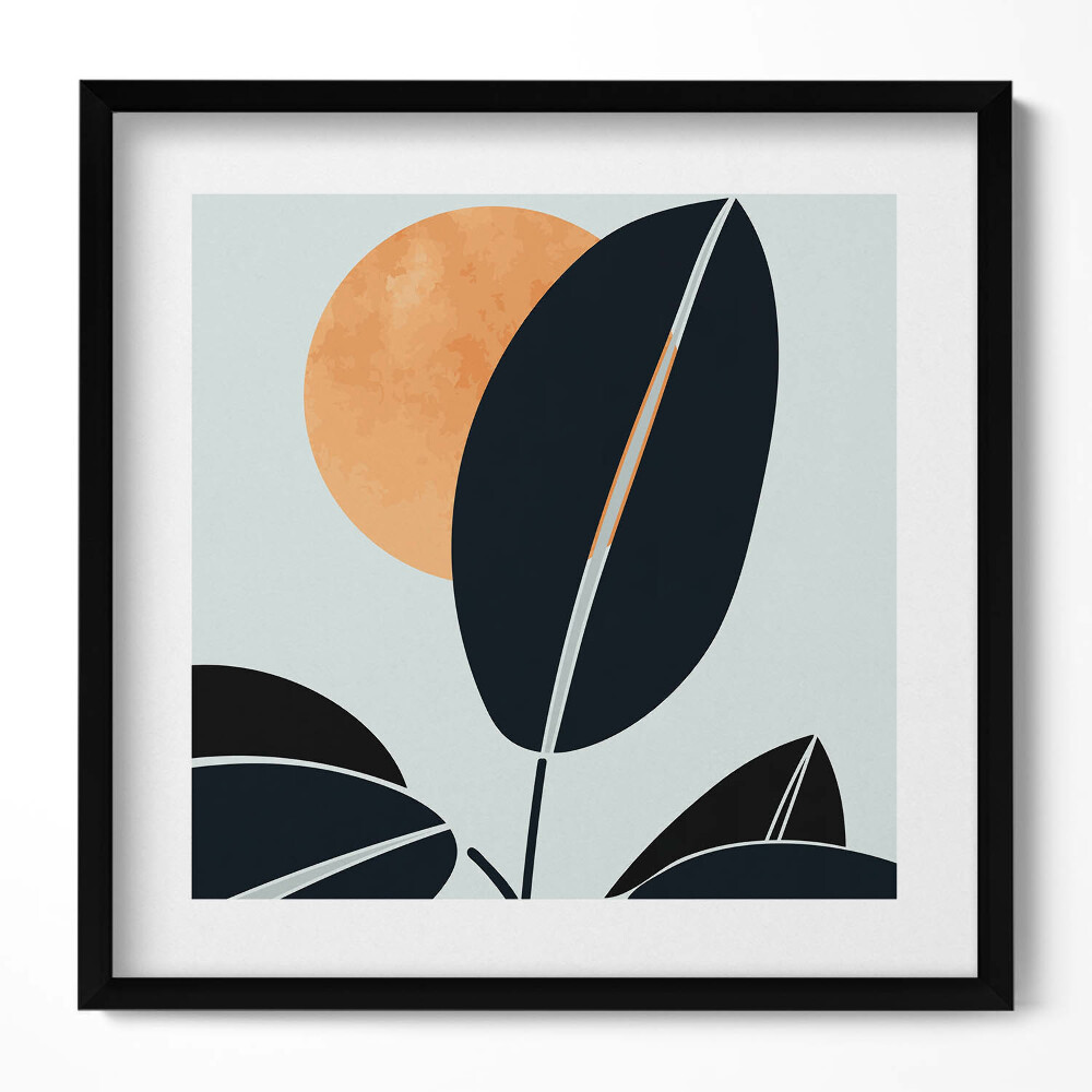 Keretezett falikép Növényi motívum napfénnyel