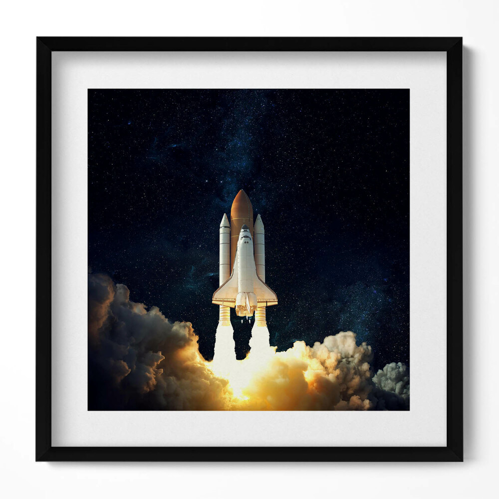 Keretezett falikép Űrhajó a csillagok között