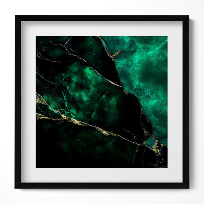 Keretezett falikép Zöld márvány textúra