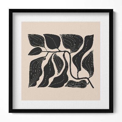 Keretezett falikép Absztrakt levélmotívum