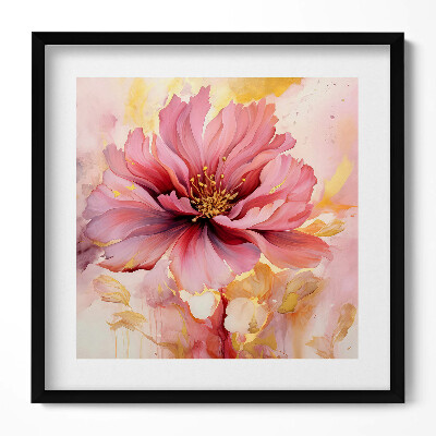 Keretezett falikép Rózsaszín virág és lágy háttér