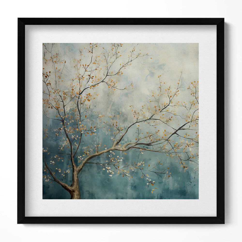 Keretezett falikép Tavaszi faágak lágy színek