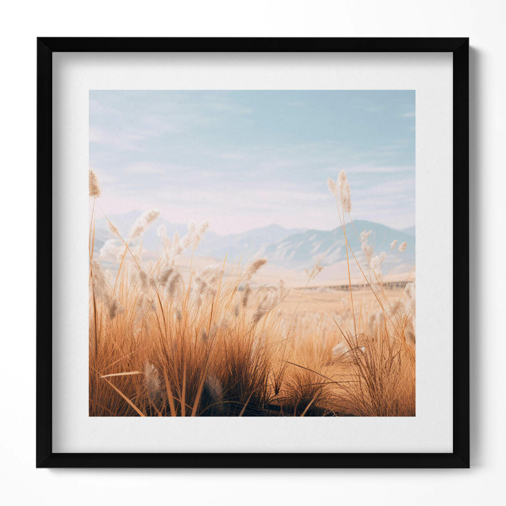 Keretezett falikép Természetes táj fűfélék