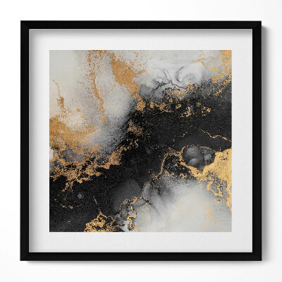 Keretezett falikép Absztrakt arany és fekete minták