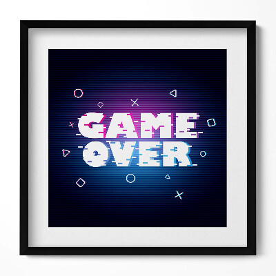 Keretezett falikép Játék vége felirat retro stílus