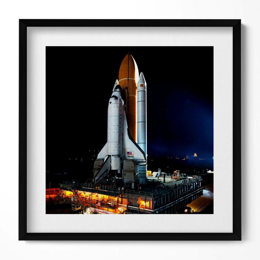 Keretezett falikép Űrsikló indítása éjjel