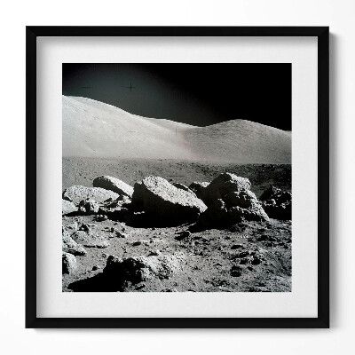Keretezett falikép Holdbéli táj sziklák és homok