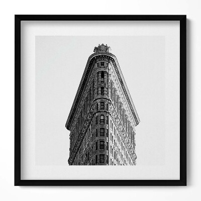 Keretezett falikép Félköríves épület fekete-fehér