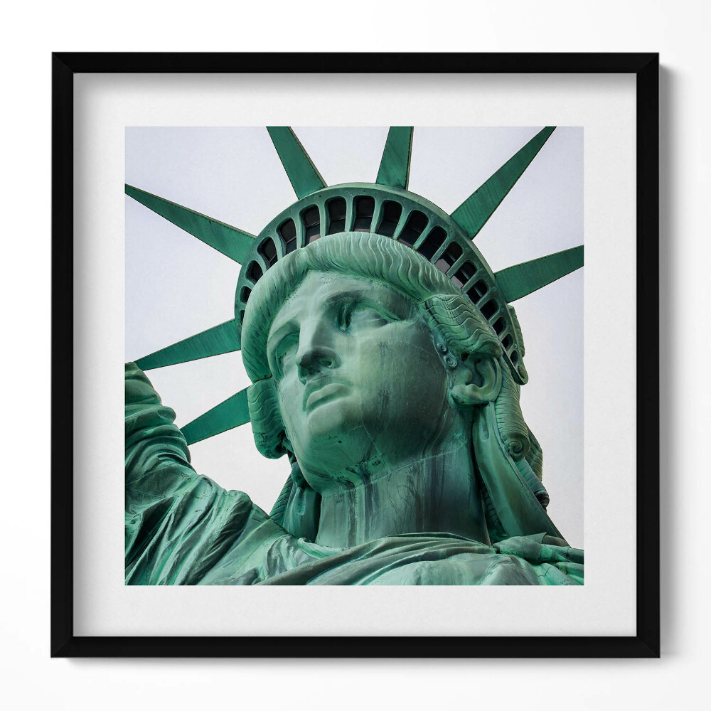 Keretezett falikép Szabadság szobra zöld szín