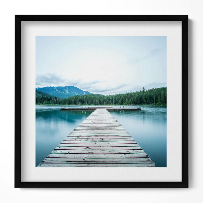 Keretezett falikép Híd a tó felett