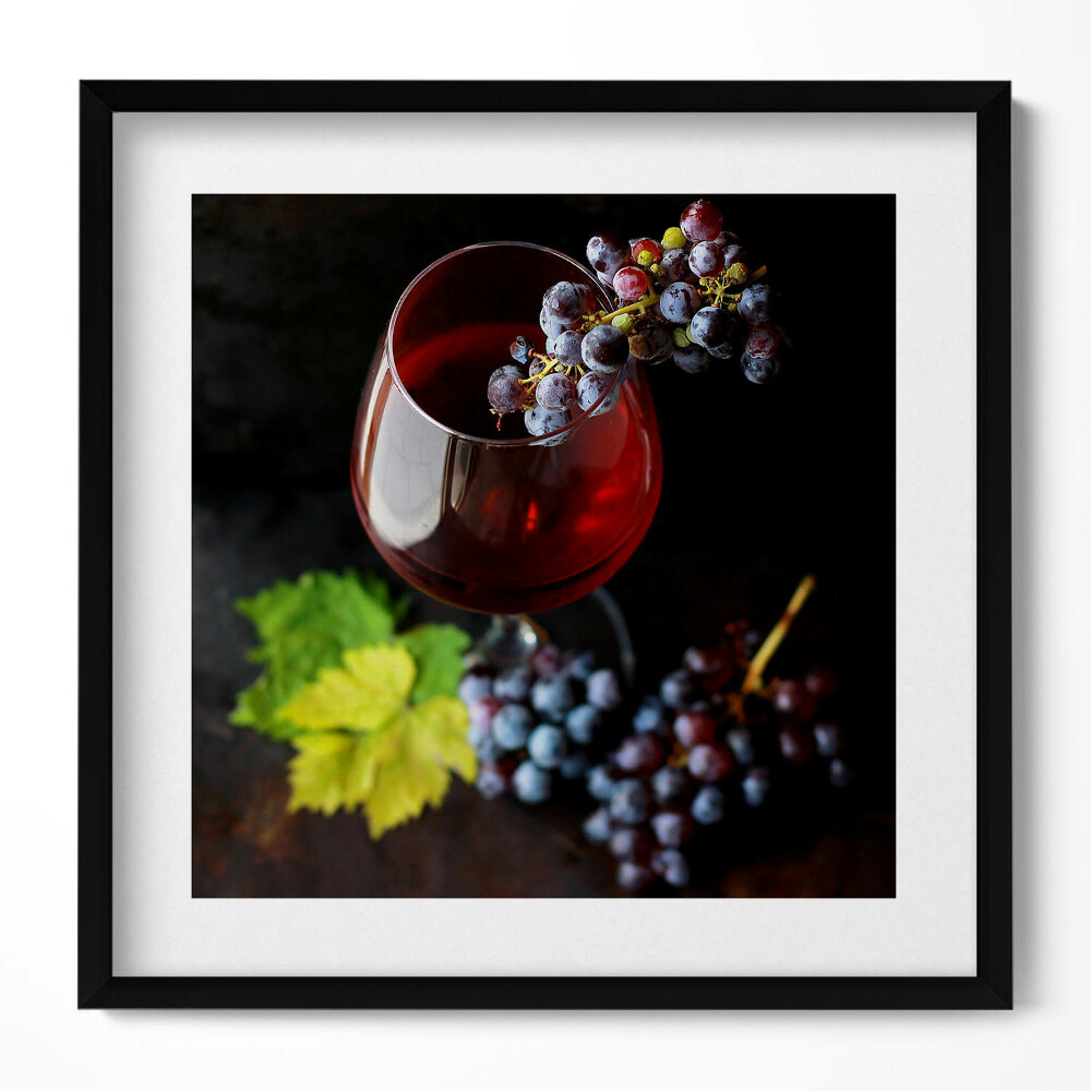 Keretezett falikép Vörösbor szőlő levél