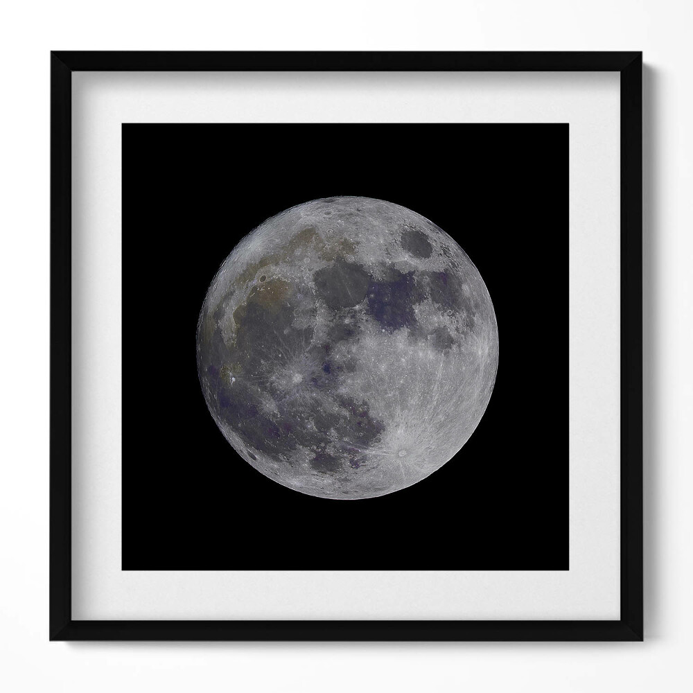 Keretezett falikép Telihold sötét háttérrel