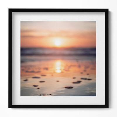 Keretezett falikép Naplemente a tengerparton