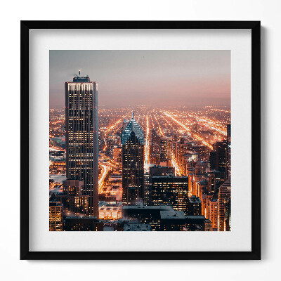 Keretezett falikép Városi éjszakai látkép
